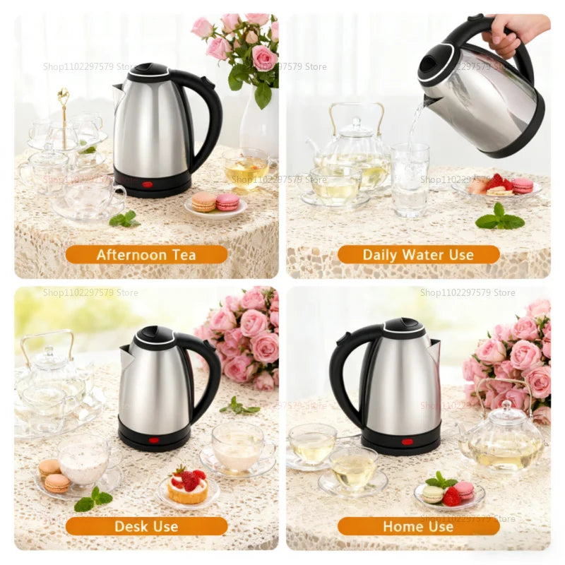 Bouilloire électrique intelligente ménage en acier inoxydable bouilloire à eau Portable 1500W eau bouillante Pot 2L bouilloire appareil ménager royaume-uni/ue