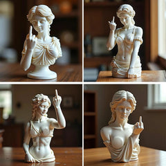 Statue de déesse de Vienne drôle en résine, Sculpture offensive du doigt du milieu, Figurines de bureau Medusa, nouveauté, cadeau artistique, décoration de maison