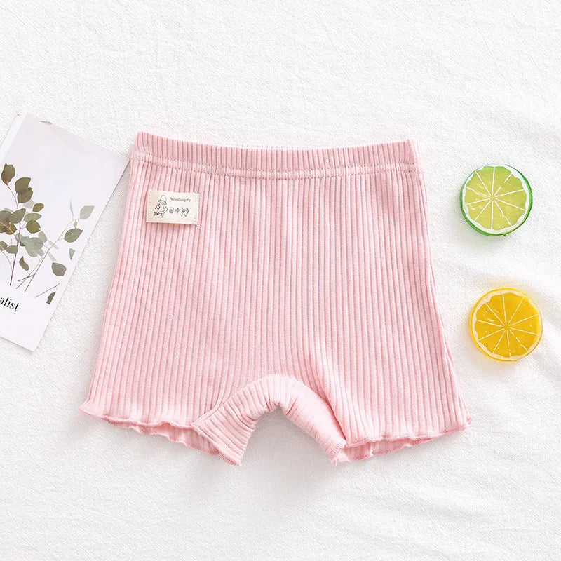 Girls' cotton safety trousers, summer shorts for children aged 3 to 10 years
