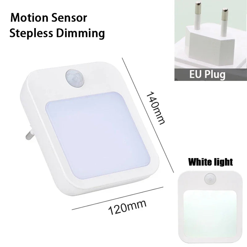 Lampe de chevet LED pour enfants, veilleuse avec prise US/EU, capteur de mouvement intelligent, applique murale pour la maison, adaptée au couloir