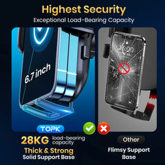 TOPK Support Téléphone Voiture,  Porte Téléphone Rotatif à 360 Degrés pour Grille D'aération de Voiture GPS pour Smartphone iPhone Android