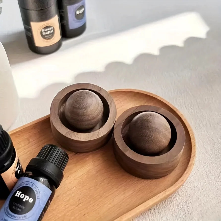 Diffuseur d'huiles essentielles de voiture en bois, ensemble rond d'huiles essentielles d'aromathérapie en bois pour maison, bureau, chambre à coucher, voiture