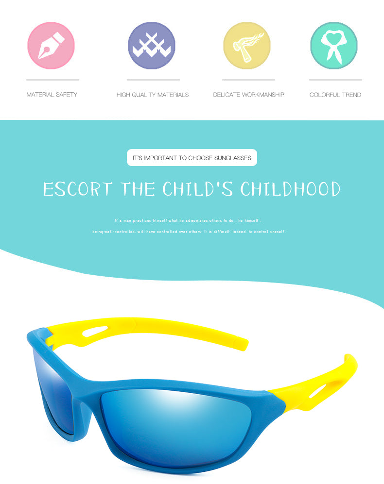 Enfants garçon sport lunettes de soleil TR90 Cool lunettes de soleil lunettes extérieures Protection UV lunettes équilibre voiture glisser nuances enfants lunettes