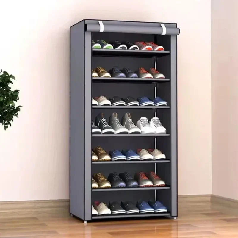 Étagère à chaussures en tissu anti-poussière, armoire à chaussures multicouche non tissée, support de rangement Simple, armoires peu encombrantes pour la maison, étagère à chaussures