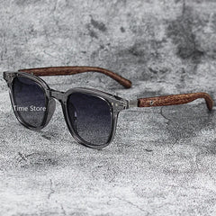 Lunettes De soleil classiques à jambes miroir en Grain De bois pour hommes, petite monture carrée, lunettes De haute qualité pour femmes, UV400 Oculos De Sol