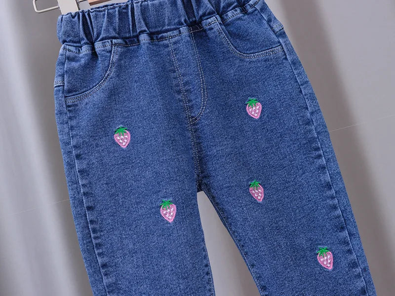 Bébé filles jean serré printemps automne filles suona Denim pantalon décontracté enfants Stretch pantalon évasé enfants vêtements for0-5 ans