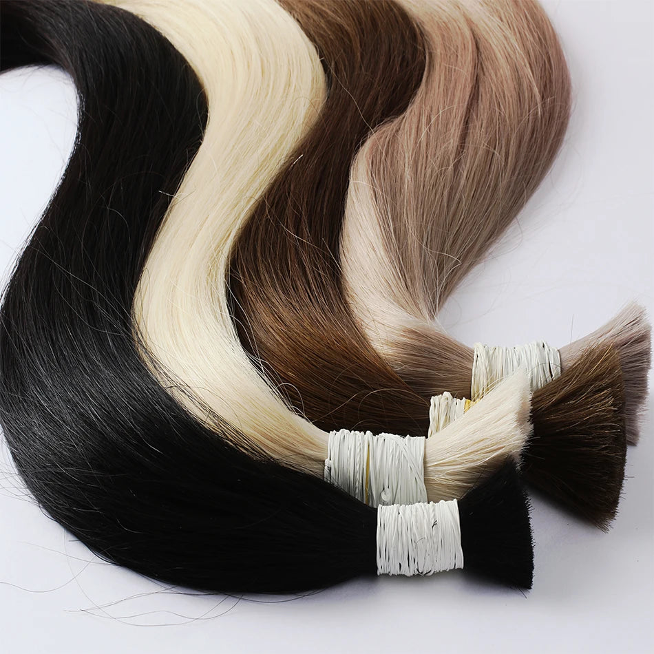 613 Straight Human Hair Bundles, No Weft, 100% Virgin, Highlighting Original Russian Natural Unprocessed Blonde Loose Extensions