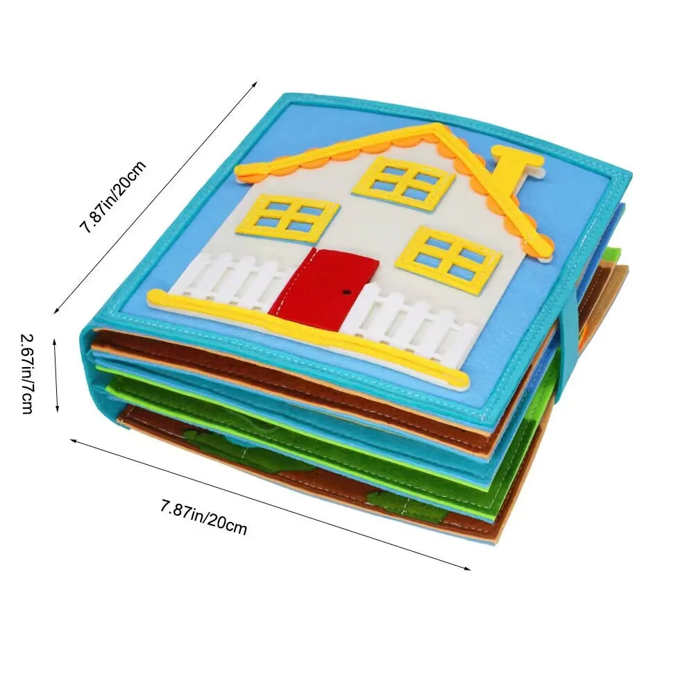 Montessori toy for toddlers, busy book, quiet book, pretend play, early educational activity book with life skills cognition