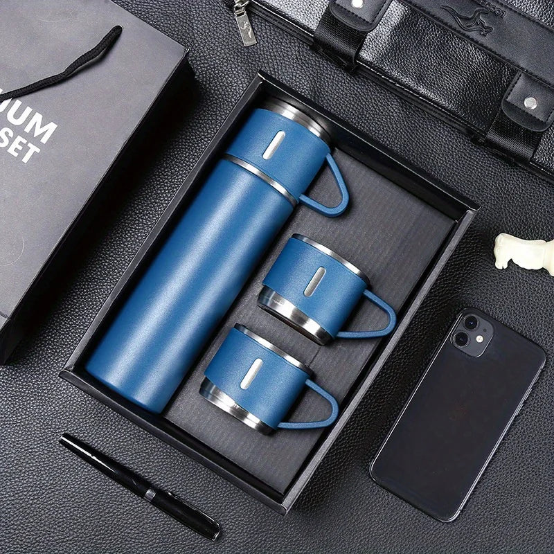 Bouteille Thermos personnalisée avec texte gravé au Laser, 500ml/17oz, avec isolation d'oreille de levage, bouteille d'eau à couvercle élastique en acier inoxydable