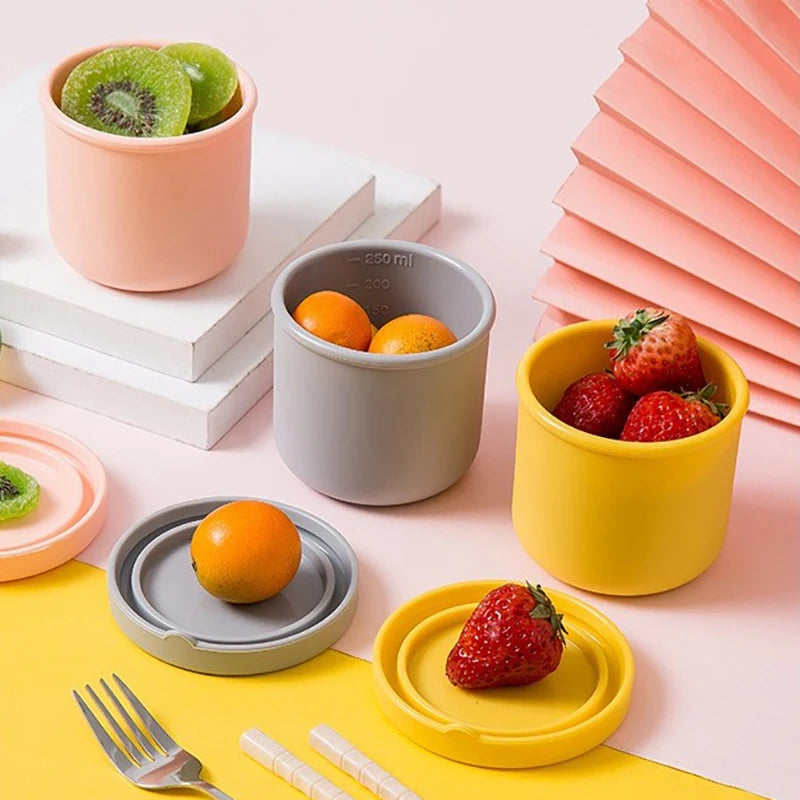 Boîte à déjeuner de 250ML pour enfants, récipient à salade, boîte à déjeuner antiadhésive en Silicone avec couvercle, boîte à Bento réutilisable, moule à glaçons