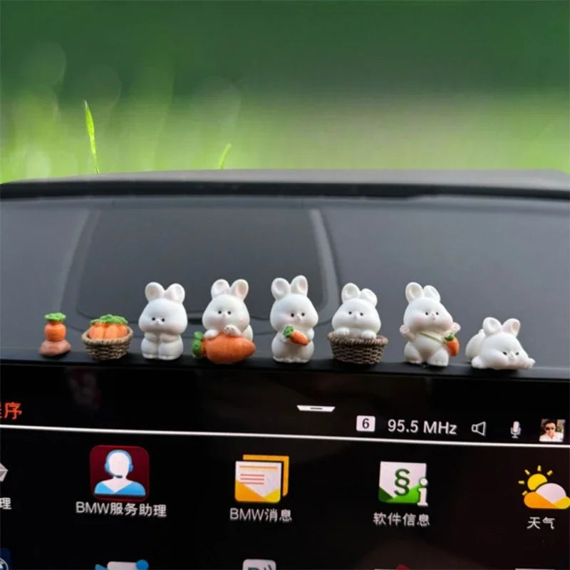 Accessoires d'intérieur de voiture, décorations de console centrale de voiture, accessoires de voiture de lapin mignon, accessoires de véhicule électrique
