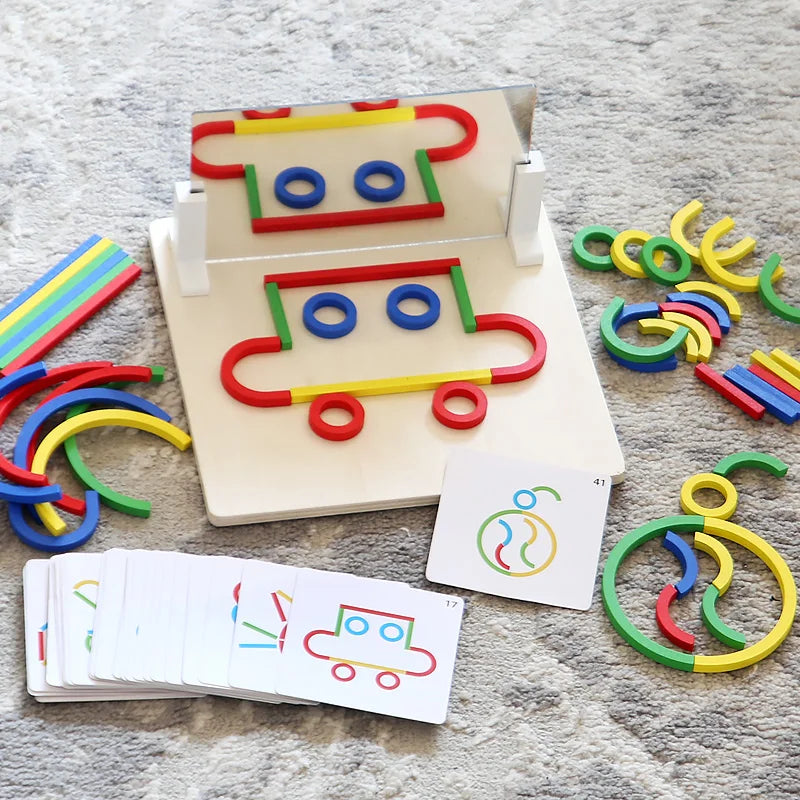 Jouets de puzzle pour l'éducation précoce des enfants, anneaux créatifs en bois, bâtons, puzzles, formation à la pensée logique abstraite, parent-enfant