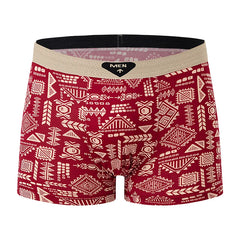 Fashionable and versatile printed underwear for men, 5-piece set, all seasons, comfortable, plus size, youthful boxer shorts, casual shorts