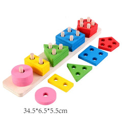 Puzzle Montessori pour enfants de 1 à 3 ans jouets en bois blocs de construction apprentissage document forme match