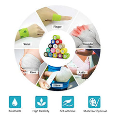 Bandage médical en gaze, 1 rouleau de 2.5/5/10cm x 4.5m, bandes élastiques respirantes auto-adhésives pour le sport, fixation des doigts, des poignets et des jambes