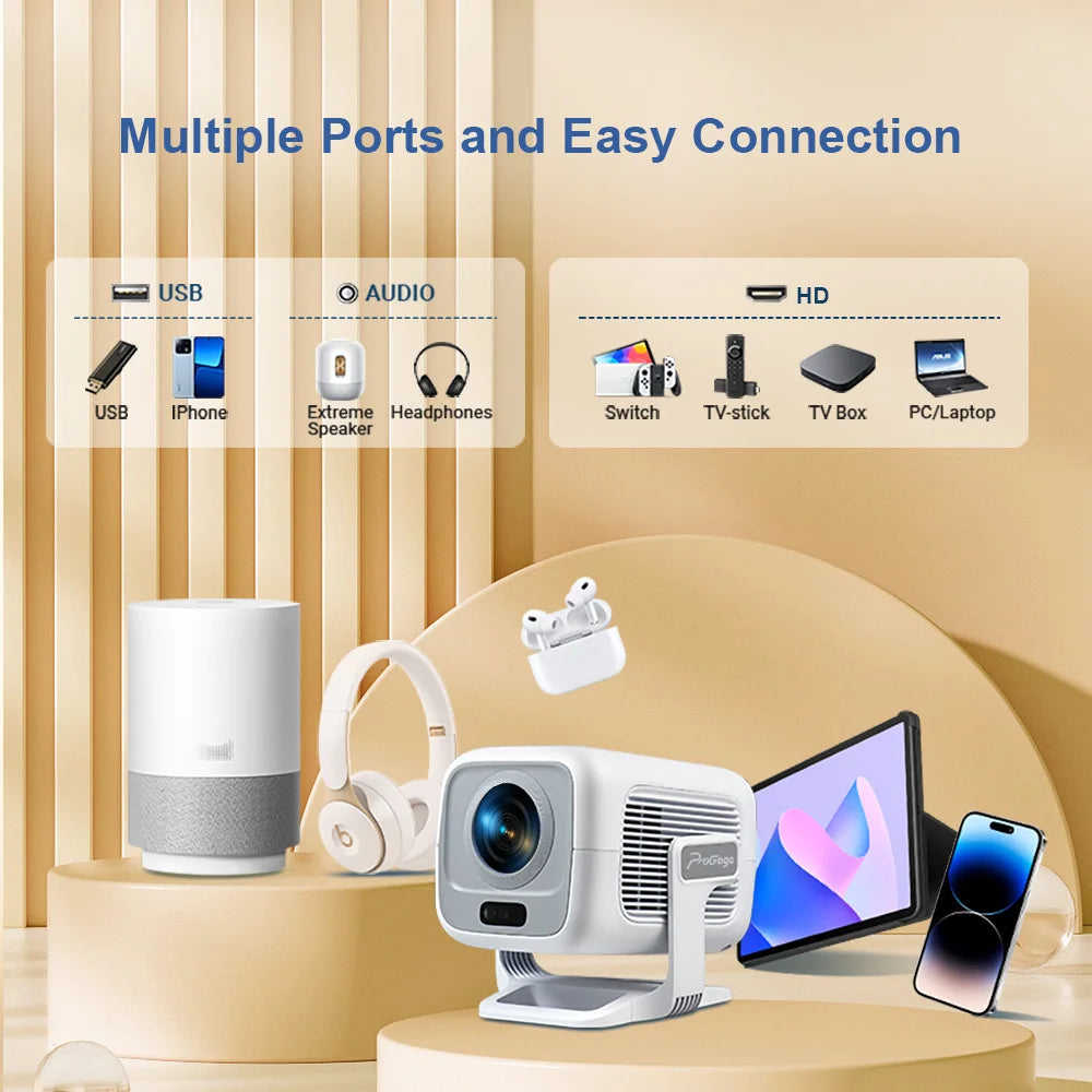 PROGAGA PG370 1080P projecteur Full HD pour film WiFi Android projecteur 4K PG370 Smart TV Home cinéma Mini projecteur vidéo Portable vidéoprojecteur videoprojecteur 4k projecteur projecteur vidéo retroprojecteur 4k