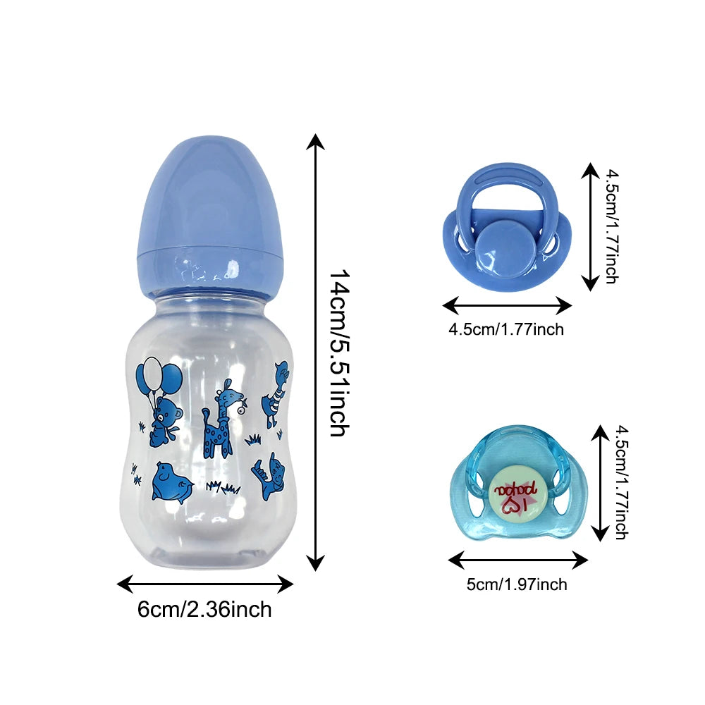 Jolis accessoires de poupée Reborn, sucette magnétique et biberons, fournitures factices pour nouveau jouet de poupée bébé Reborn