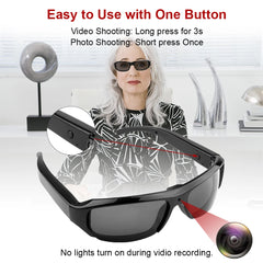 Mini caméra portable avec lunettes, enregistreur vidéo extérieur, prise de photos, cyclisme, contrôle à un bouton, HD, 1080P