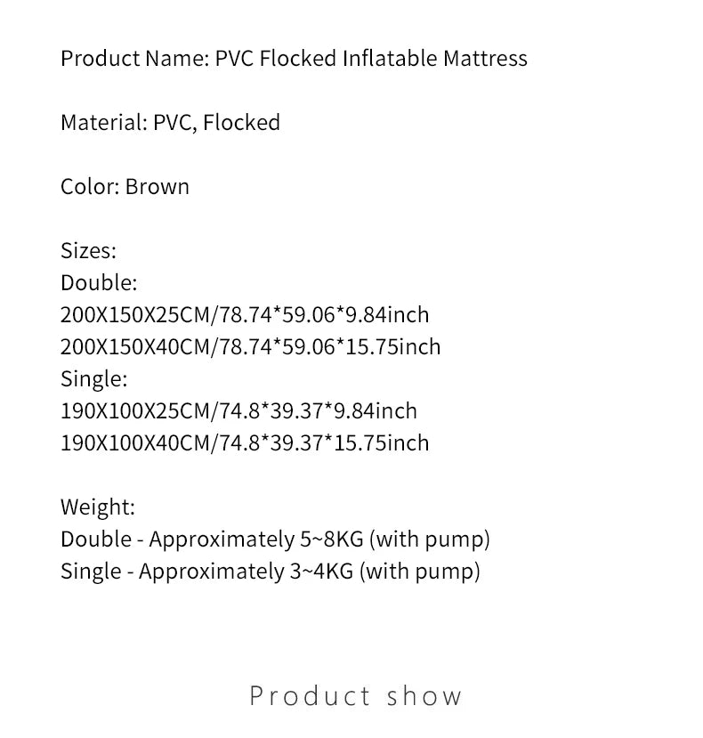 Matelas pneumatique intérieur tapis de Glamping matelas de couchage gonflable en PVC tapis de lit de Camping de luxe pour 2 personnes tapis épais à pompe intégrée