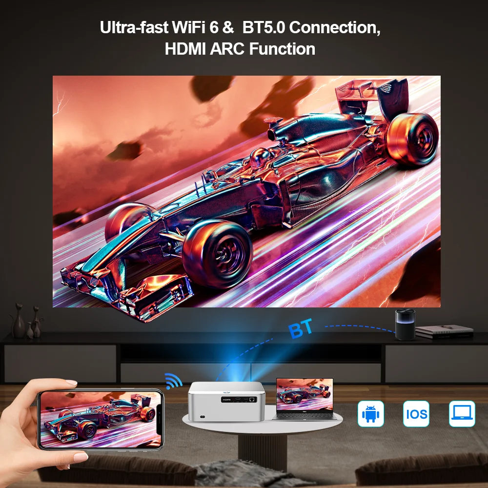PROGAGA Full HD 1080P projecteur 4k PG610W Android WiFi mise au point automatique PG610 projecteur Portable PK DLP Home cinéma faisceau de film extérieur vidéo projecteur videoprojecteur 4k home cinéma