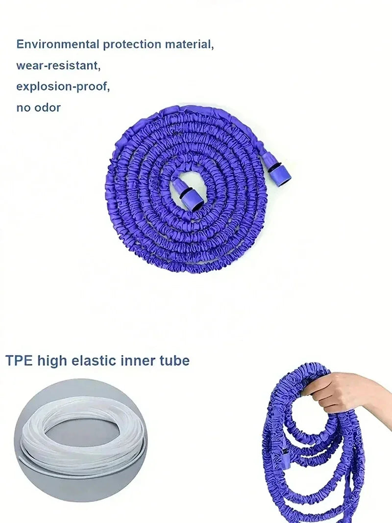 Tuyau magique extensible, lavage de voiture à haute pression, 7 fonctions de pulvérisation d'eau, pistolet à eau, tuyau d'arrosage de jardin domestique