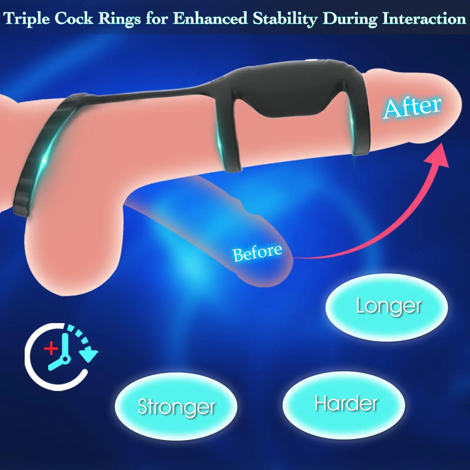 HESEKS sex toys for men, penis ring, testicle vibrator, ejaculation delay, penis enlargement, intimate adult products for men and couples