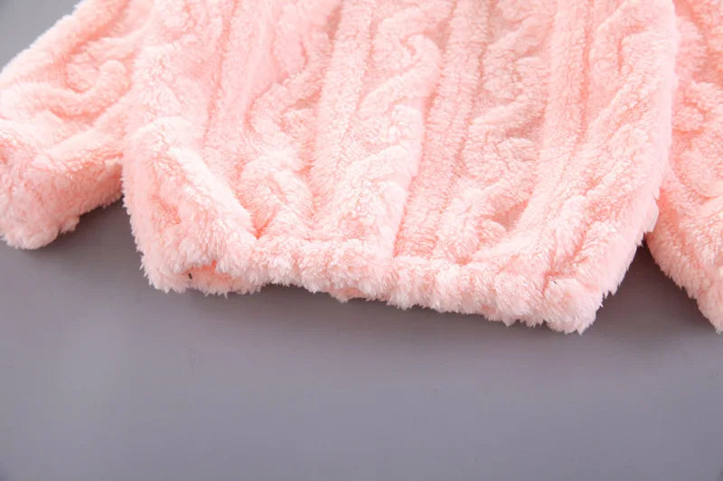 Pyjama chaud en forme de sourire pour garçon et fille, vêtement de nuit pour enfant de 1 à 4 ans, couleur unie, automne et hiver