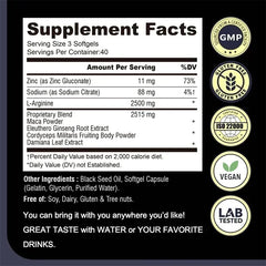 Supplément de racine de maca - avec Panax Ginseng pour augmenter l'énergie, améliorer l'endurance, la force musculaire et les performances athlétiques