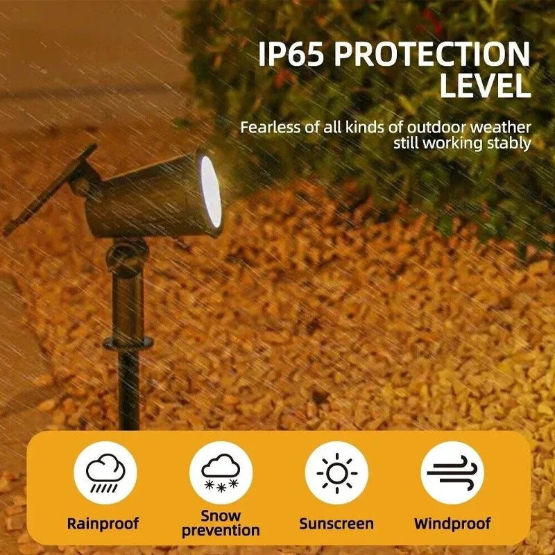 9 LED Solar Garden Spotlights, IP65 Waterproof, Adjustable Brightness, for Outdoor Backyard, Driveway, Lawn Decor Lighting