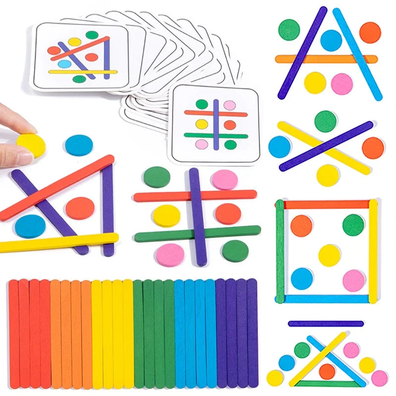 Puzzle bâton arc-en-ciel pour enfants, jouets Montessori, couleur sensorielle, pensée logique, jeux assortis, jouets éducatifs précoces en bois