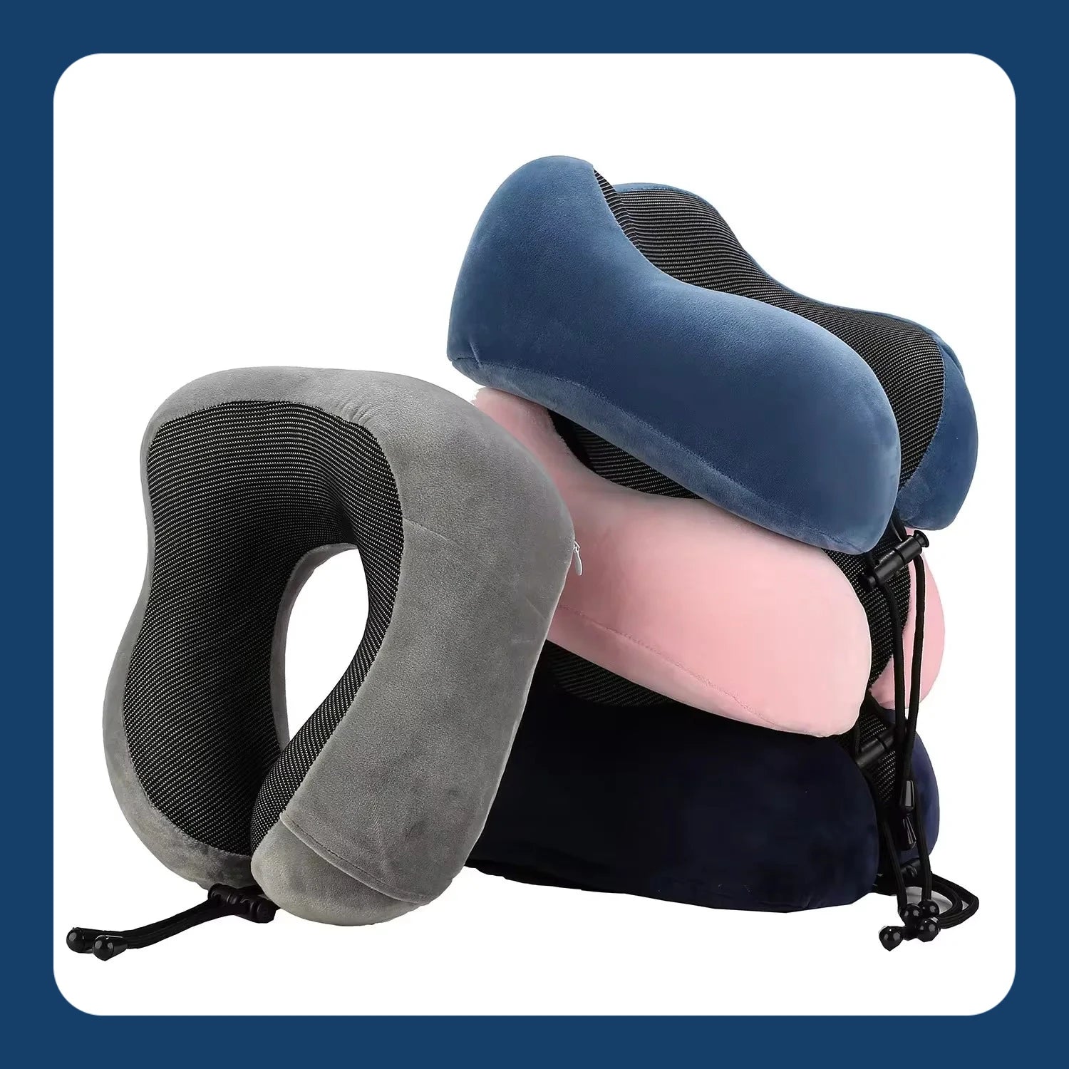 Oreiller cervical en forme de U en mousse à mémoire de forme – Compagnon de voyage doux avec fonction de massage, idéal pour l'avion, la voiture et le soutien cervical