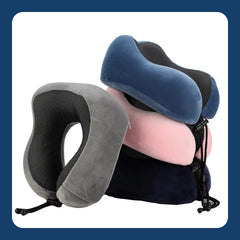 Oreiller cervical en forme de U en mousse à mémoire de forme – Compagnon de voyage doux avec fonction de massage, idéal pour l'avion, la voiture et le soutien cervical