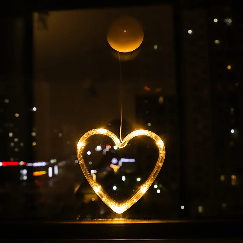 Lumières LED de Noël pour la décoration de la chambre à coucher, ornements de la maison, fenêtre, verre, batterie chaude