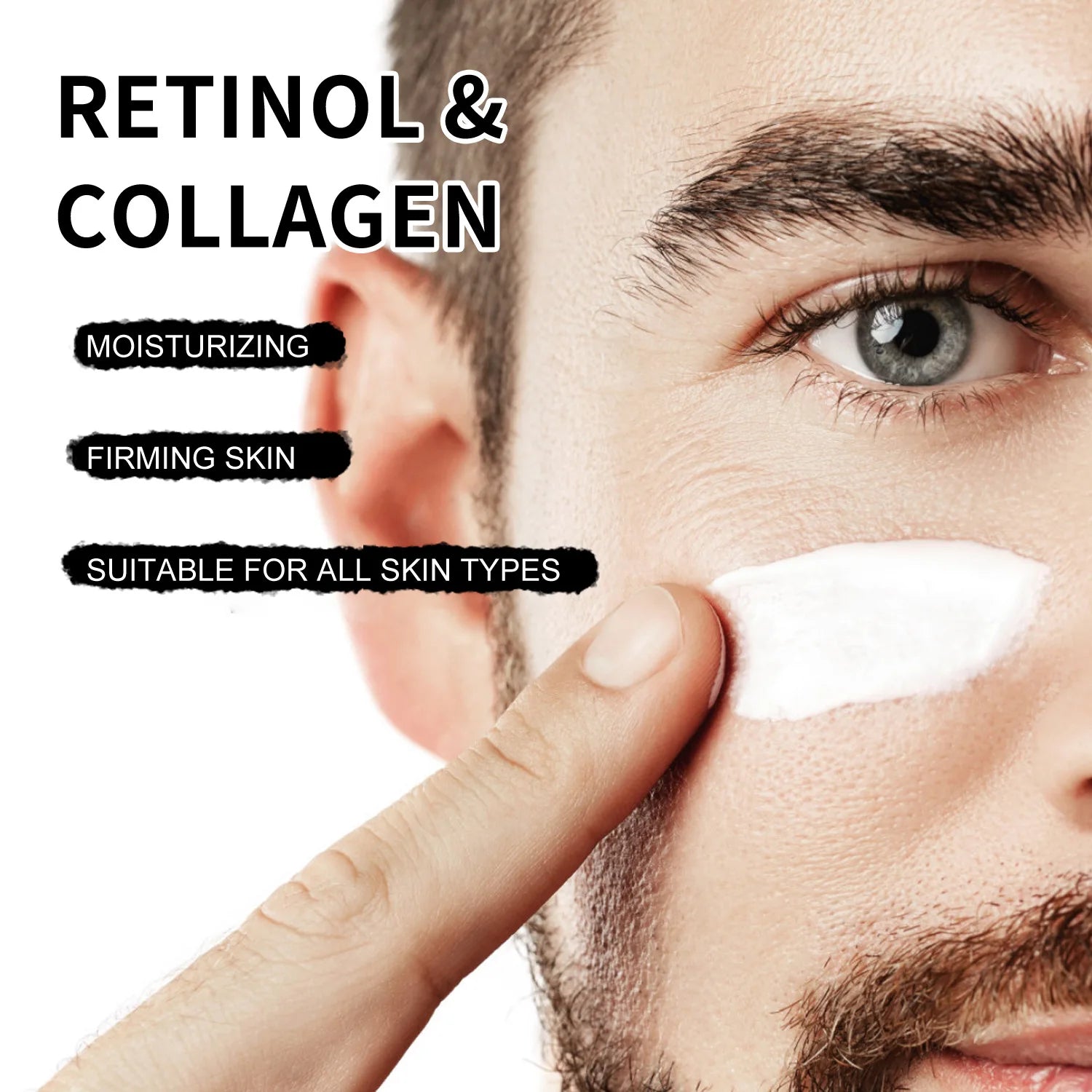 Crème anti-rides au rétinol instantané pour hommes, crème raffermissante au collagène, hydratante, blanchissante, vitamine C, produits éclaircissants pour la peau, 50ML