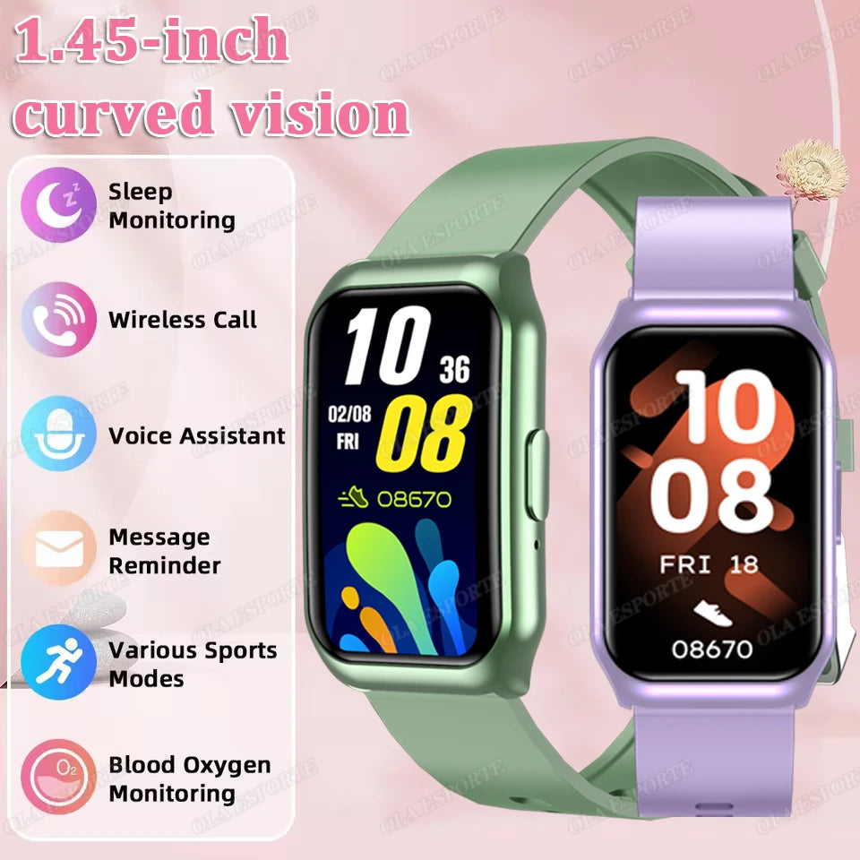 Nouveau écran incurvé montre intelligente 2025 pour montre de santé fréquence cardiaque sang oxygène/pression moniteur de sommeil sport étanche Smartwatch