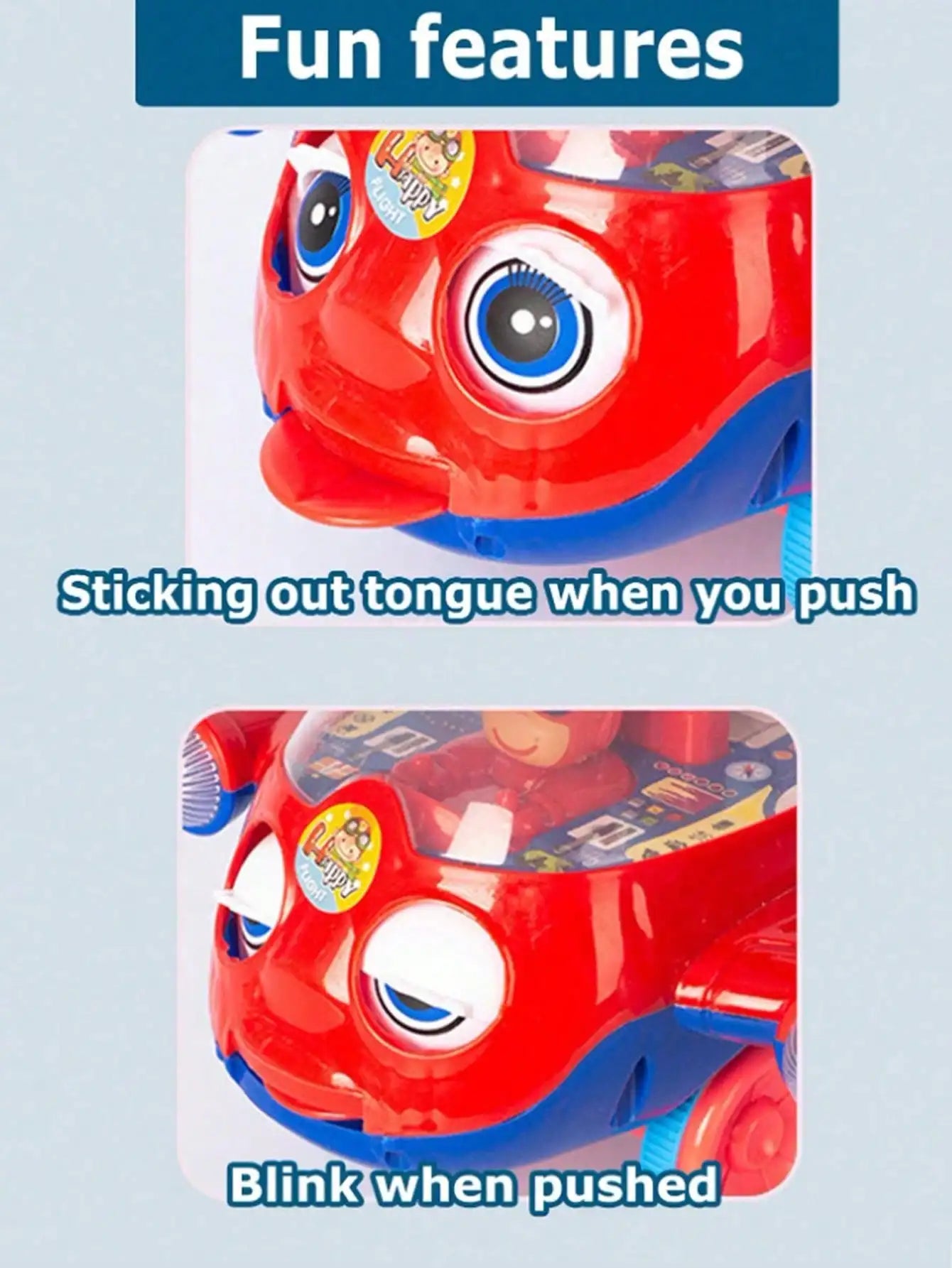 Dessin animé avion jouet chariot jouet éducatif pour enfants en bas âge enfants apprentissage marche main pousser avion jouet pousser