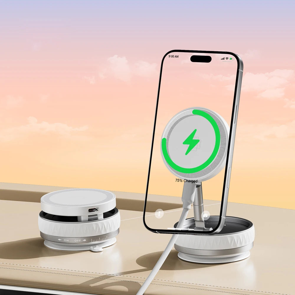 Support de téléphone magnétique pour voiture Magsafe pour support de voiture chargeur sans fil support de ventouses mobiles pour téléphone, 360 °   Téléphone de voiture rotatif