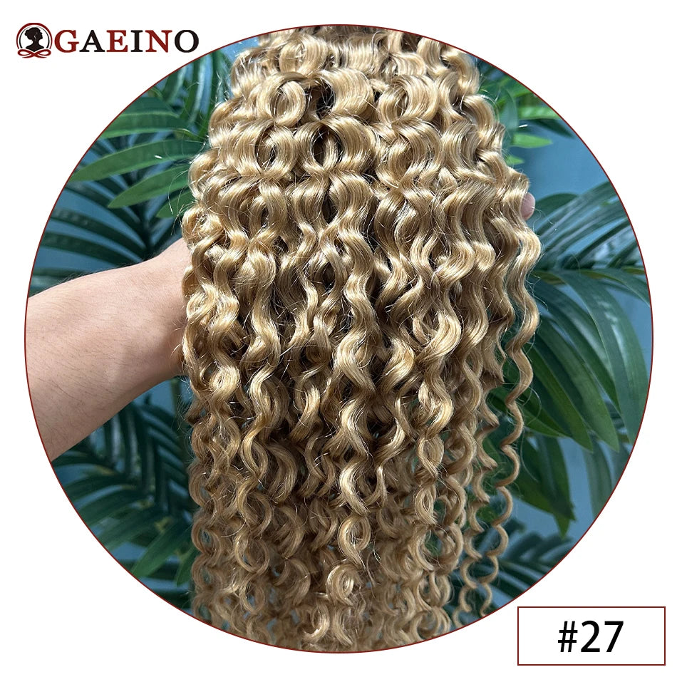 Clip de vague d'eau dans les Extensions de cheveux vrais cheveux humains 7 pièces/ensemble châtain et blond bronzé met en évidence pince bouclée sur les Extensions de cheveux