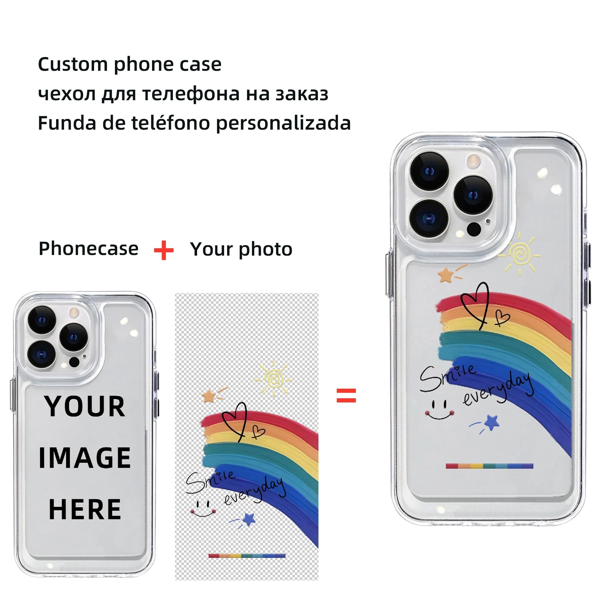 Clear acrylic hard phone case, personalized case for iPhone 16 15 14 13 12 Pro Max Plus, custom design, DIY photo