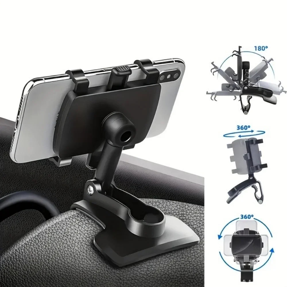 Support de téléphone universel pour tableau de bord de voiture 360 °     Support de voiture pour Smartphone rotatif, pour iPhone,