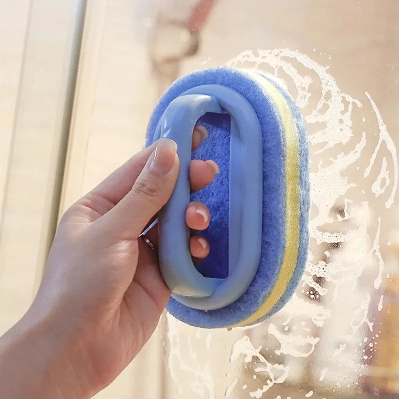 Éponge de nettoyage de cuisine et de salle de bains, brosse de nettoyage, outils à poignée, accessoires ménagers parfaits pour mur de verre, toilettes en céramique 1 pièce