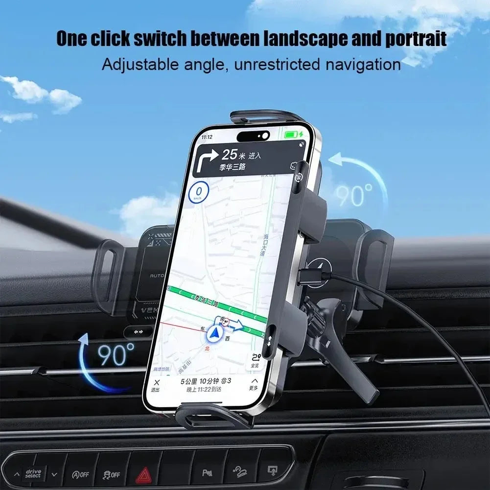 Support de téléphone portable/Pad Intelligent élevé, support de téléphone magnétique pour voiture, support de téléphone rotatif automatique 2 en 1, chargeur de voiture sans fil