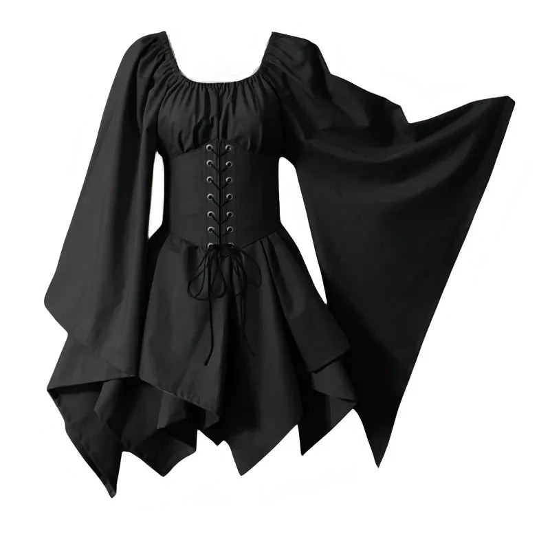 Costume médiéval pour femmes, robe médiévale de la Renaissance, fée elfe, Costume traditionnel Viking irlandais, oreille d'elfe pour fête d'halloween