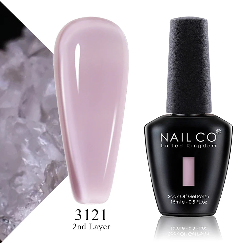 NAILCO 15ml Vernis à ongles Gel Vernis Semi Permanent UV Gel Vernis manucure Vernis Nail Art Nude Gel Poliish