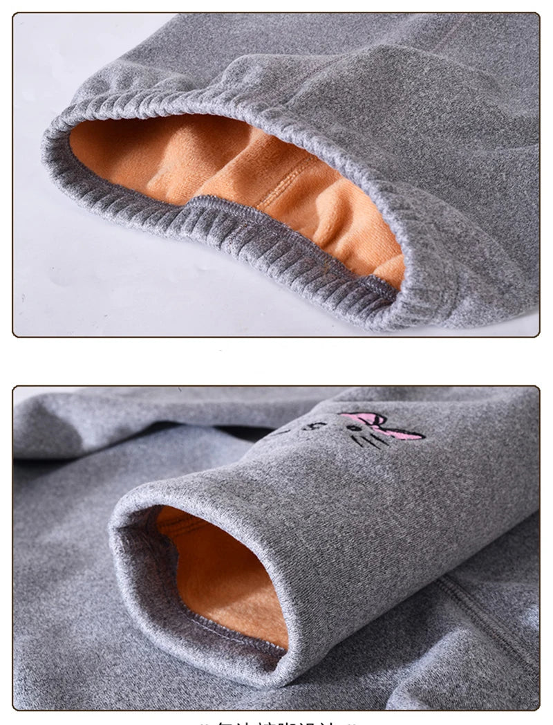 Thick and warm velvet leggings for girls aged 2 to 8 years, tights with a knee-length hem, for children, autumn and winter