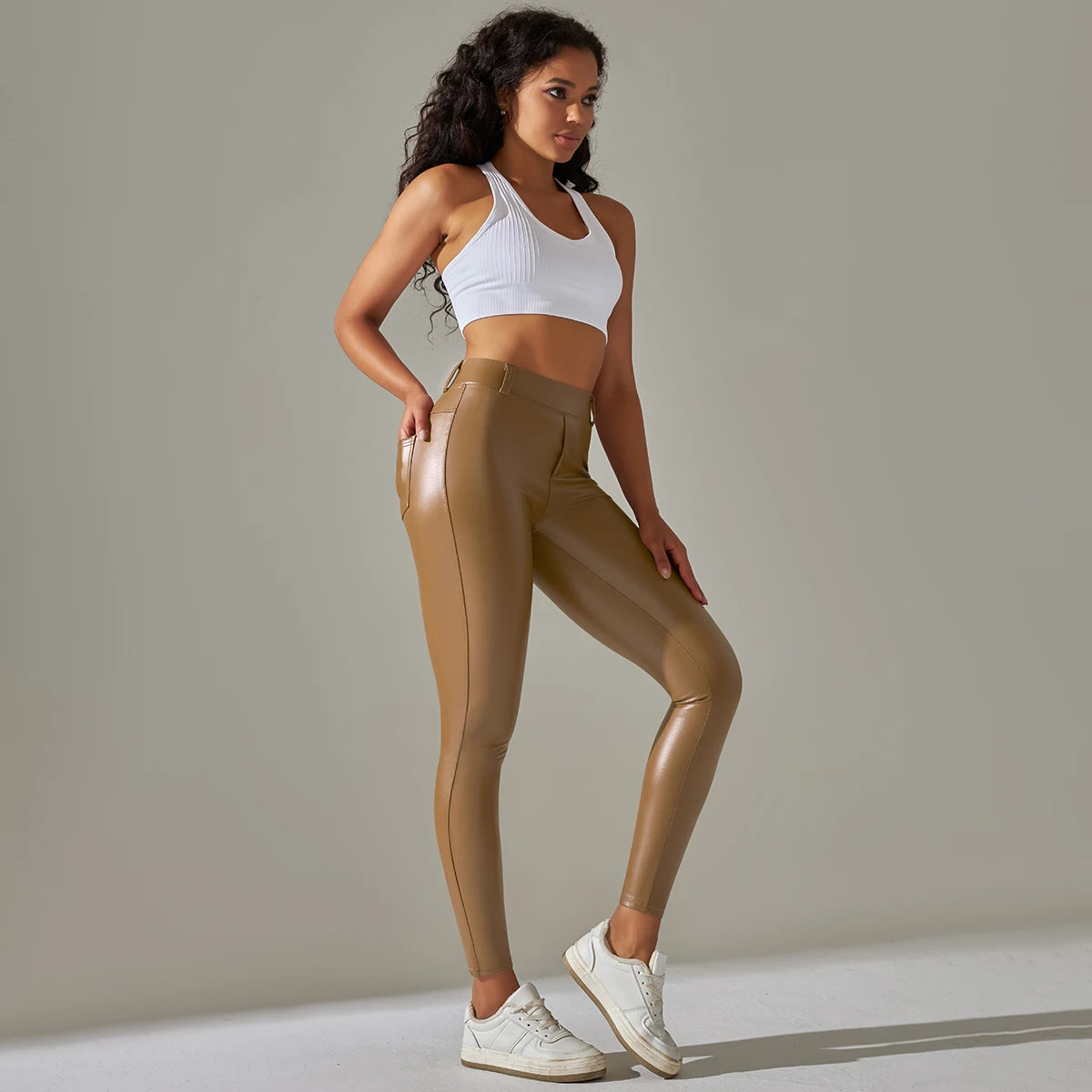 Leggings en cuir PU femmes Sexy Scrunch fesses Leggings filles Faux cuir pantalon taille haute Push Up Leggings décontractés 6 couleurs