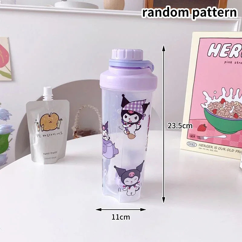 Sanrio – bouteille Shaker de Sport, bouteille de mélange de protéines de lactosérum et de poudre, bouteille de boisson en plastique Portable pour l'extérieur, Fitness, gymnastique