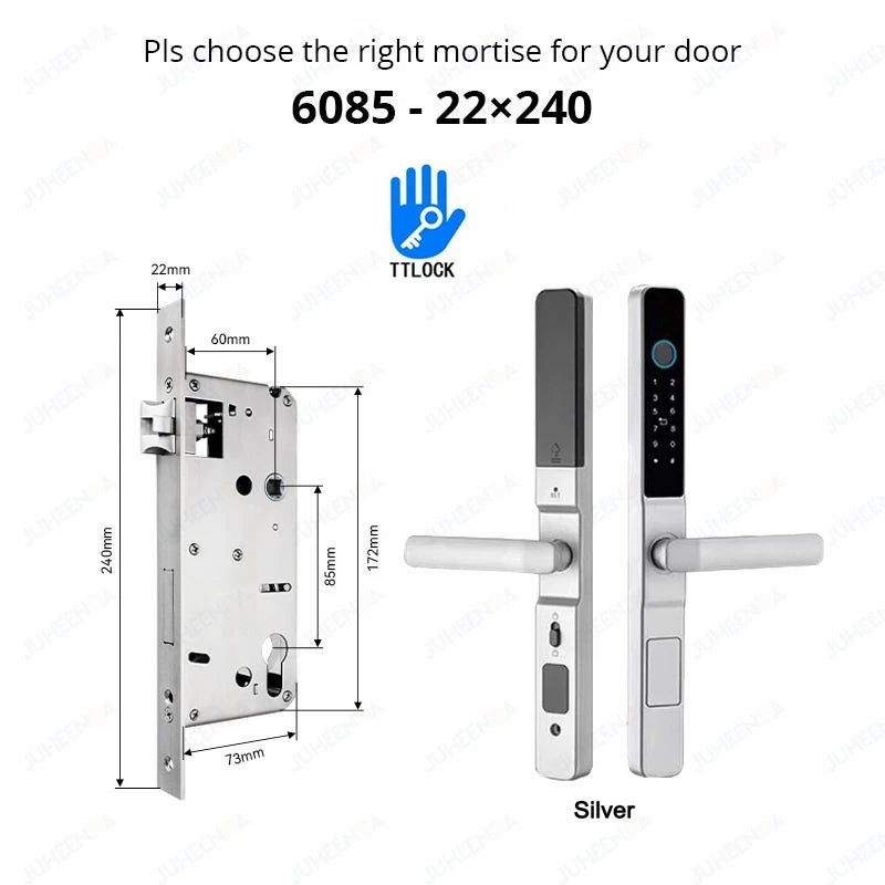 Serrure intelligente pour porte coulissante étanche, application TTLock Alexa, Code numérique par empreinte digitale, carte RFID, Anti-serrure électronique en verre d'aluminium
