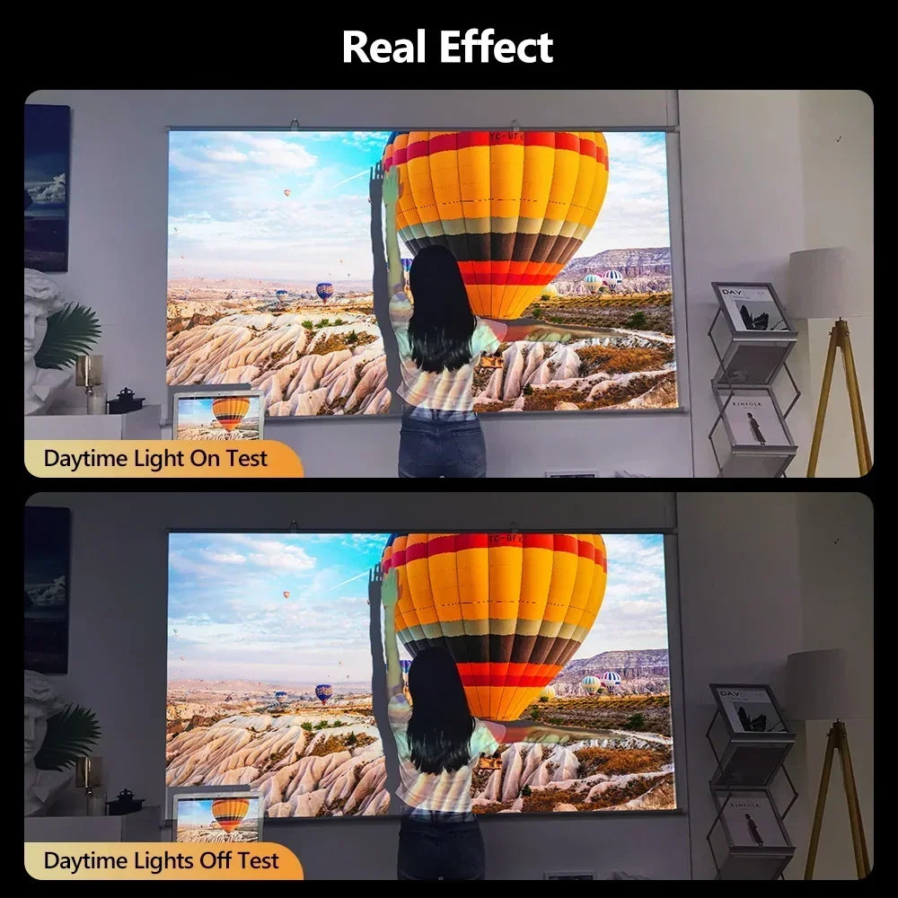 Projecteur Android Smart TV 4K projecteur de lumière du jour à mise au point automatique pour films Home cinéma WIFI 6 projecteur de faisceau ANSI 3000 avec karaoké