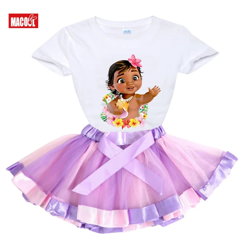 Ensemble de T-shirt et Robe Tutu pour Fille, Tenue Arc-en-Ciel, Vêtements 2 Pièces